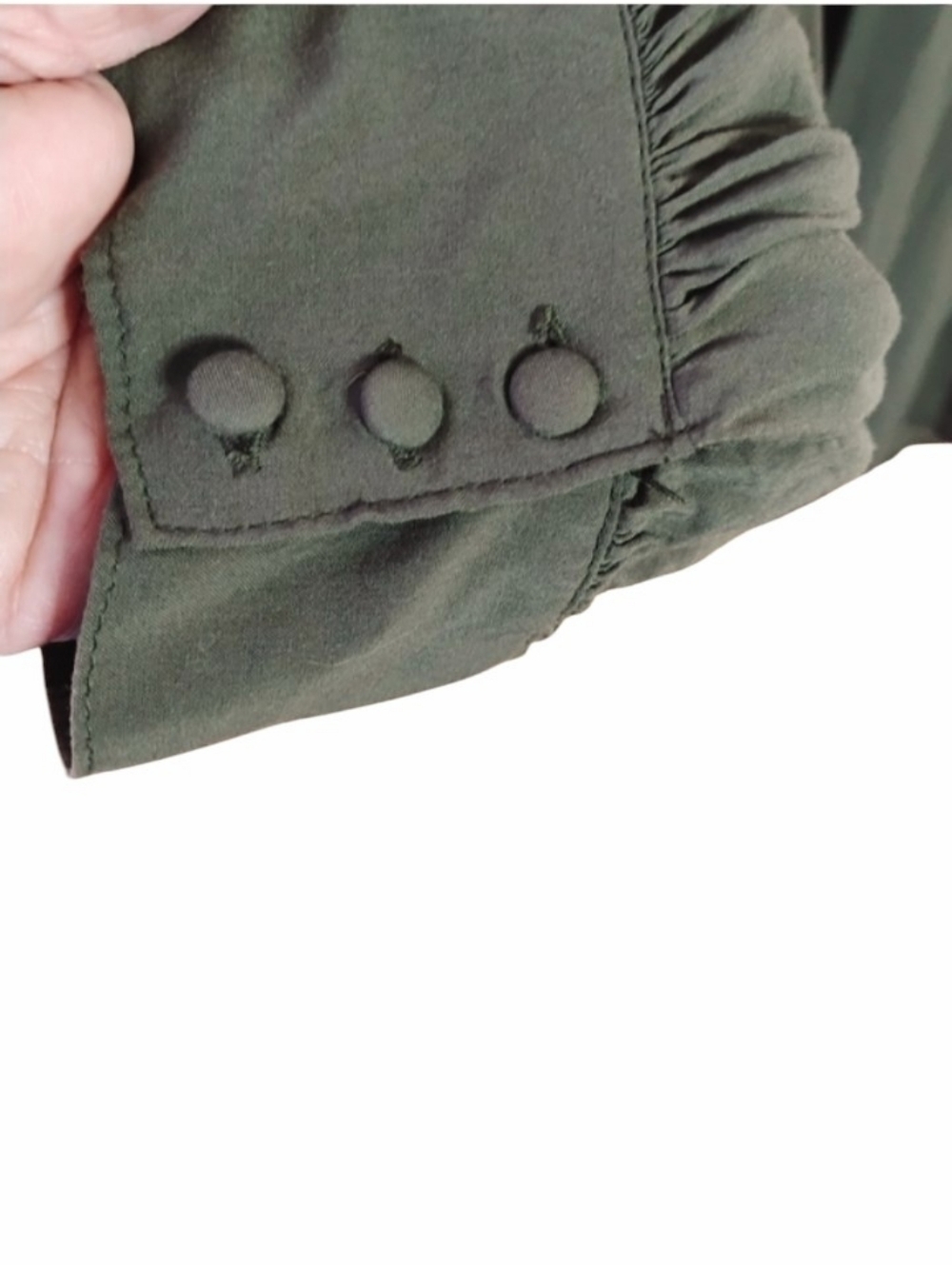 torrid Dark Green Blouse with Black Embroidery Size 2 - Picture 5 of 7